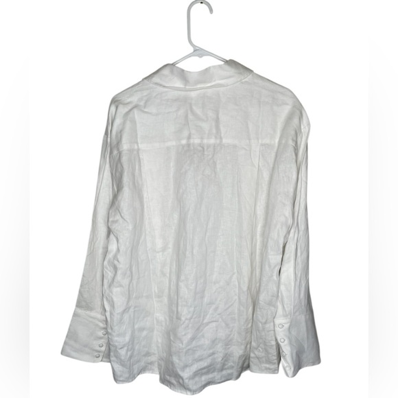 Reformation Gabriel Oversized 100% Linen Shirt In White Size Large - Picture 5 of 12